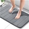 HITSLAM Tappeto Bagno Antiscivolo in Memory Foam, 60 x 90cm Tappetino Bagno Assorbente, Lavabile in Lavatrice, Asciugatura Rapida, Morbido e Confortevole, Grigio Scuro