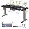 FLEXISPOT Scrivania Regolabile in Altezza 180x80 cm, 2 Motori, Piano Unico 25 mm, Memoria & Display Altezza, Ergonomica con Gestione Cavi, Ripiano Sottoscrivania, Ganci e Clip Fermacavi