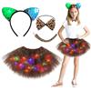 Costume Leopardo Per Bambina - Set Completo Con Gonna, Orecchie E Coda