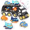 Weinsamkeit Camion Giocattolo 5 in 1 con Suoni e Luci per Bambini, 4 Mini Cars, Auto Giocattolo Regalo per Bambino Ragazze Ragazzi 3 4 5 Anni