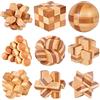 WishesMar Giochi Rompicapo di Legno Set da 9 Pezzi Logica Gioco di Puzzle di Legno Ideale Intelligenza Giocattoli Regalo per Bambini und Erwachsene Ogni Dimensione 4.5cm #A