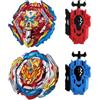 Wotean Gyroscope Turbo Set, Trottola 4d Arena Metal Fusion Battle, Con Lanciatore Da Combattimento, Set Regalo(201+200)