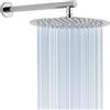 Voolan Soffione Doccia Voolan Rain con Braccio di Estensione, Soffioni a Pioggia in Acciaio Inossidabile, Soffione Doccia 30cm Rotondo ad Alto Flusso (Braccio Doccia 38cm)