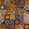 Cerames Piastrelle Mosaico Messicane Girasol - 30 ceramiche mattonelle messicane decorative per bagno, doccia, scale, parete posteriore della cucina | Tessere mosaico ceramica 10,5x10,5 cm