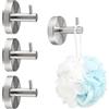 oupados 4 ganci a ventosa, con ventosa, in acciaio inox, extra resistenti, finitura spazzolata, colore argento, per bagno e cucina