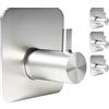 Woflebel Ganci Adesivi,4 Pezzi Appendi Asciugamani Bagno,Appendi Accappatoio Bagno Adesivo Argento,Appendino Doccia,Ganci Bagno,Impermeabili per Cucina e Pareti