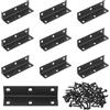 AIOUHMYM 10 Pz Staffe Angolari per Legno,Squadrette Angolari Metallo per Legno,Staffa Angolare a 90 Gradi,Connettore Angolare Nero,Staffe a L di Fissaggio in Acciaio inossidabile per Mobili(80 x 21 x 21 mm))