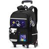 Amythe Zaino Trolley per Bambino Scuola Elementare con Pettorina, Nero