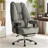 EXCEBET Sedia Ufficio Rete 180kg - Poltrona Direzionale XXL (Taglie Forti), Seduta a Molle 14cm (Comfort Divano), Schienale Alto Ergonomico Traspirante, Supporto Lombare per PC (Grigio chiaro)