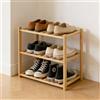 Akloya Piccola scarpiera multiuso a 3 ripiani, piccola mensola in bambù per scarpe, piante, libri, soggiorno, corridoio, camera da letto, bagno (3 ripiani)