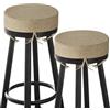 MineCozy Cuscini rotondi per sgabello da bar, spessore 7,6 cm, confezione da 2 cuscini antiscivolo per sedie da bistrot, con fodera lavabile in lavatrice (30 cm, beige)