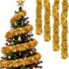 Bukezudang Metallico Ghirlanda di Tinsel per Natale, Festoni Appendere Albero, Decorazione di Interni Ed Esterni per Feste, Oro