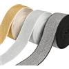 nuluxi 15M - 3 Pezzi Elastici in Gomma con Brillantini 40mm,3 Colori Fascia Elastica per Scarpe, Indumenti, Pantaloni, Fai da Te, Accessori da Cucito, Fatti a Mano