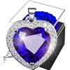 SWEETIME Rosa eterna con rubino Collana,Rosa conservata con gioielli in argento 925,Fiori conservati Cuore Cristallo,Scatola di rose per San Valentino, Natale, compleanno, rosa stabilizzata Birthstone ciondolo