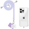 Yoedge Cordino per Cellulare Universale, Regolabile Rimovibile Laccetto Corda da Collo Nylon Catena Collana Tracolla Laccio con 2 Patch per Maggior Parte dei Telefoni e Smartphone, Viola