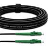 Elfcam® - Cavo Fibra Ottica con Armatura in Acciaio Corrugato LC/APC per LC/APC Simplex Monomodale, OS2 9/125µm, Nero (50M)
