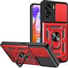 ESTH® Cover per Honor 90 Lite 5G con Custodia per Fotocamera Scorrevole e Supporto ad Anello [Custodia Paraurti Compatibile con Supporto Magnetico per Auto], Rosso