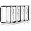 Bigqin 5 Pezzi Custodia Cover Compatibile con Apple Watch Series 6/5/4 SE/SE 2/SE 3 40mm, Pellicola Proteggi Schermo Temperata, Protezione Completa Antigraffio,Trasparente