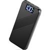 WKNENE Power Bank, 10000mAh Ultra Sottile & Leggero PD 22.5W Ricarica Rapida Powerbank, USB C Caricatore Portatile Con LED Display Batteria Esterna per iPhone 16 15 14 13 12 Pro Max Samsung Xiaomi etc