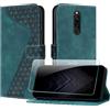 JayModCase Custodia per Xiaomi Redmi 8/8A con protezione per schermo, Custodia Pelle Sintetica Portafoglio con Magnetica a Scatto Slot per scheda Cavalletto per Redmi 8A - Verde