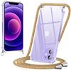 Yoedge Cover per iPhone 12 / iPhone 12 Pro con Cordino 6,1, Trasparente Custodia con Collana Tracolla Laccio Collo Corda, Sottile Protettiva Bumper Antiurto Anti-giallo Silicone Case, Colore