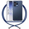 ANFAIRLACE Cover Cordino Compatibile con Oppo Reno 15 5G, Custodia Cuscino d'Aria Trasparente Silicone Morbido Regolabile Antiurto Laccio Chiaro Case, Profondo Blu