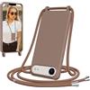 Jrkvniv Cover per iPhone 17 Air con Cordino, Morbido TPU Silicone Case con Laccio Tracolla, Regolabile e Rimovibile, Antiurto AntiGraffio Case per iPhone 17 Air, Marrone