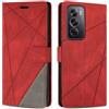 SONWO Cover per Oppo Reno12 PRO 5G, Flip Custodia in PU Pelle, Cover a Libro Portafoglio con Slot per Schede e Supporto Stand per Oppo Reno12 PRO 5G, Rosso