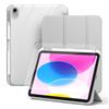CACOE Custodia per iPad (A16) 11ª 2025/10ª Generazione 2022 con Porta Pencil/Vetro Temperato, Supporto Sottile Retro Duro con Funzione di Accensione e Spegnimento Automatico - Argento