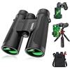 Kylietech 12 x 42 Binocolo Adulti, Portabile Telescopio Antiappannamento e Impermeabile con Adattatore per Smartphone, per Bird-Watching, Viaggi, Concerti