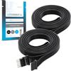 Litcessory Cavo di Prolunga per Philips Hue Lightstrip Plus (1m, 2 Pezzi, Nero - MICRO 6-PIN V4 / Solo Lightstrip)