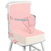 wooshwa Rialzo Sedia per Bambini 2 Pezzi, PU Portatile Alzasedia Da Tavolo, Cuscino Sedia, con Cinghie Regolabili per Seggioloni Alza Sedia per Bambini dai 2 Anni in Su - 36 x 32 x 10cm - Rosa