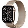 Apple Watch Series 11 GPS + Cellular, Cassa 46 mm in titanio color oro con Loop in maglia milanese color oro - S/M