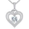 CDE Collana Donna Cuore Regalo Gioielli Donna Pendente Argento S925 Diamante in Moissanite 1-3ct Purezza VVS1 Colore D per Festa Della Mamma Compleanno San Valentino per Lei Mamma Fidanzata Moglie Amica