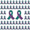 CRAFFANCY Spilla a Nastro per sensibilizzazione, Viola e Verde Acqua, 50 Pezzi per prevenire Il suicidio Badge per sensibilizzazione per attività di beneficio pubblico Accessori per Uomini e Donne
