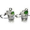 Miniblings Gin Tonic - Orecchini pendenti per bevande e cetrioli, realizzati a mano, alla moda, placcati in argento