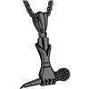 PAURO Collana da Uomo con Ciondolo a Forma di Microfono cantante, in Acciaio Inox, Stile Hip Hop, Punk, Rock And Roll Nero