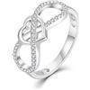 starchenie Anello Cuore Infinito Anello Nodo d'Amore in Argento 925 Anello Promessa per Donna