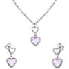 Sakrami Parure di gioielli in Argento 925 da Donna, Collana e Orecchini con cuori in Madreperla, per Donna e Ragazza Amica Mamma, per Compleanno Anniversario Comunione Cresima San Valentino