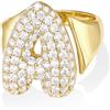 KissYan Anelli Donna con Iniziale A-Z, Oro Bolla Lettera Anello con Cubica Zirconia, Regolabili Personalizzato Anello Gioielli Regalo per Donne (Oro A)