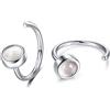 CHIC & ARTSY 925 Sterling Silver Small Huggie Hoop Earrings Synthetic Moonstone Hoop Earrings Comfort Sleep Earrings for Women