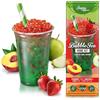The Inspire Food Company INSPIRE FOOD Bubble Tea Kit Completo - Boba Fragola, Sciroppo Mela Verde e Pesca, 4 Cannucce + 2 Bustine Tè Gelsomino. 100% Vegano, Senza Glutine, Senza Coloranti Artificiali