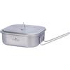 Boundless Voyage Campeggio Esterna Titanio Militare Pasticcio Tin con Coperchio Pieghevole Maniglia Bushcraft Lunch Box Pentole 1L