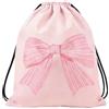 Satiskid Borsa con coulisse con fiocco rosa, zaino sportivo di grande capacità, carino borsa da palestra rosa per donne ragazze scuola escursionismo viaggi fitness picnic