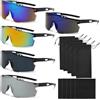 MENUY 5 Pezzi Occhiali Veloci, Occhiali Da Corsa Uomo Polarizzati UV400 Occhiali Da Ciclismo Occhiali Da Sci Occhiali Sportivi Per Uomo E Donna Ciclismo Corsa Baseball Golf Sci Alpinismo Pesca
