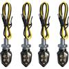 JiaHeHe 4 indicatori di direzione a LED per moto, 12 V, 5 LED M8 E Mark E24, testati IP65, impermeabili, universali, mini indicatori di direzione a LED compatti per moto, ciclomotori, scooter, biciclette