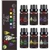 Mindbreaker Set di oli essenziali floreali, oli aromatici aromatici biologici oli essenziali terapeutici di grado premium puro al 100% - Confezione regalo Bottiglie da 6/10 ml (Floral Essential Oils Set-TOP 6)