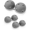 SPORTS WORLD VISION 3PC grigio Hippo Fun Custodia lenti contatto, Custodia lenti a contatto con design di animali carini e distintivi | Custodia soluzioni per lenti portatile leggera e carina viaggio