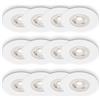 BRILONER - Set da 3x 4 faretti LED da incasso piatti, luce bianca calda, faretti incasso, faretto led, per interno, diametro foro 68 mm, 9x2,5 cm, bianco