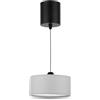 REV Lampada a sospensione a batteria, 120 lm, dimmerabile, 3 colori, timer 1-4h, regolabile in altezza (18-123 cm), lampada a sospensione, soggiorno, telecomando, paralume in tessuto, grigio